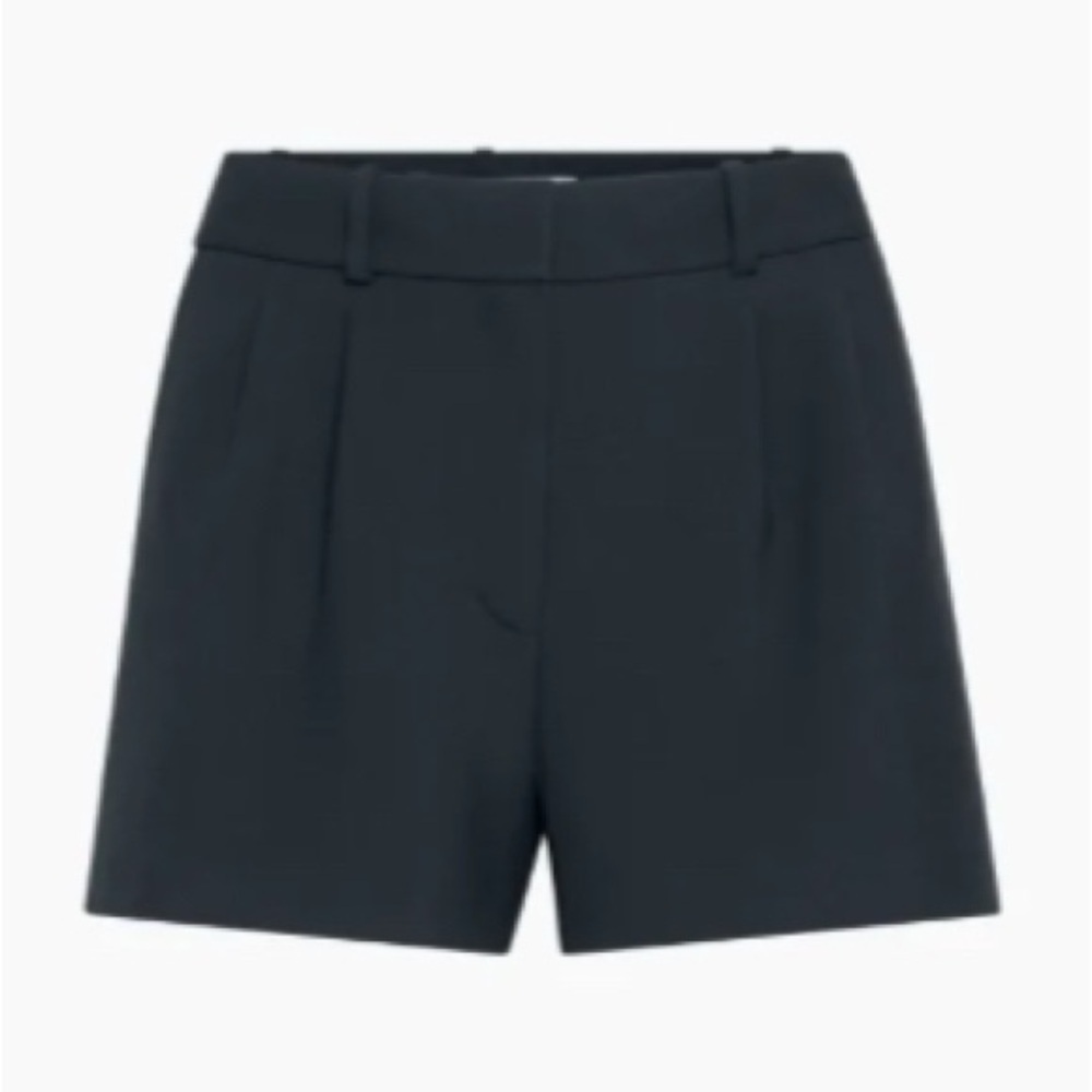 Babaton High-Waisted PLEATED MINI SHORT - Color: DARK NIGHT NAVY